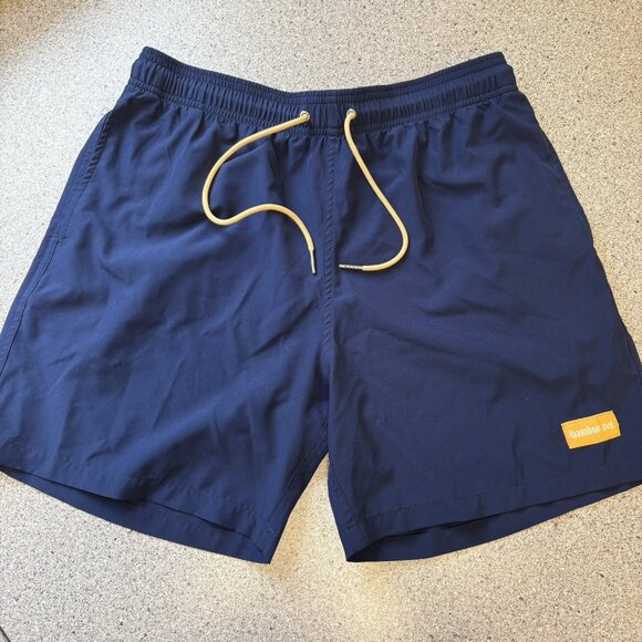 Bamboo Ave Performance Shorts Mens Large L Navy Blue Unlined Stretch Blend - Picture 1 of 16